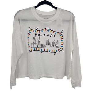 Friends Long Sleeve‎ Christmas Tee Shirt White Small NWT